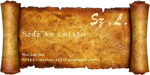 Szőke Lolita névjegykártya